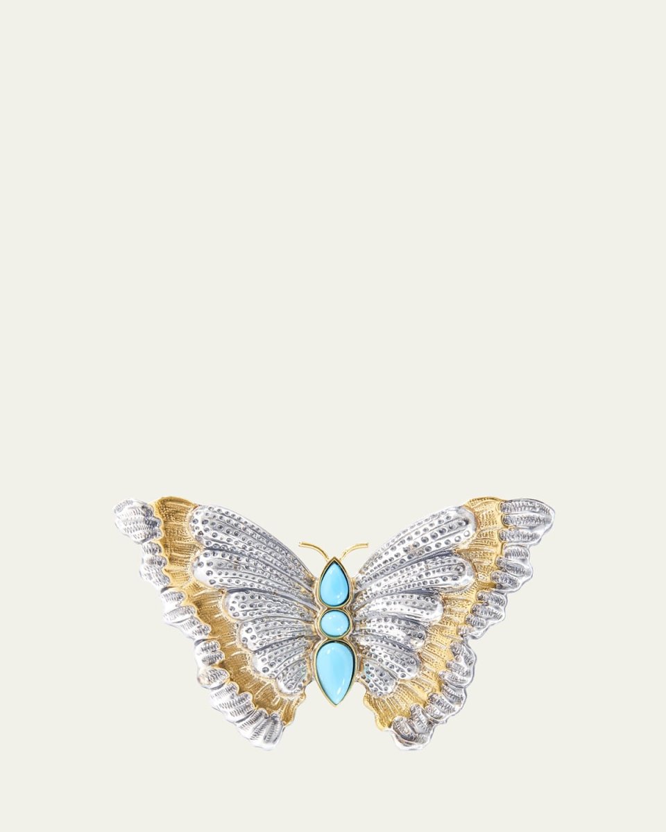 Blossom Butterfly Turquoise Brooch